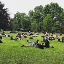 This garden shows how people spend leisure time in a green space.