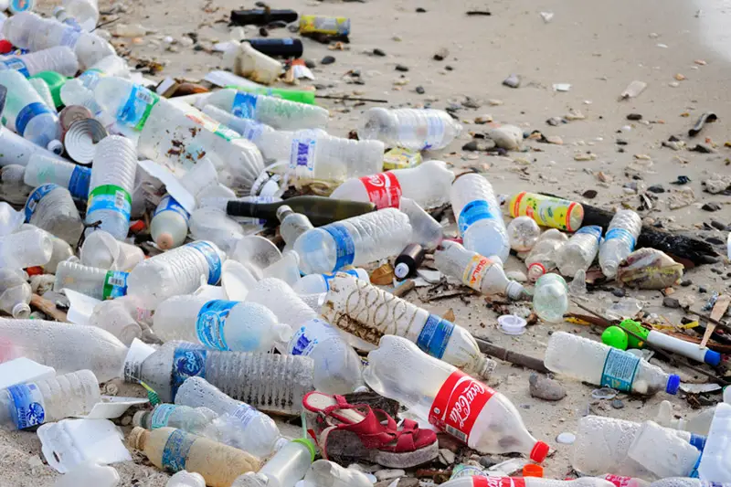 This is a picture of plastic bottles that are among the worst type of plastics that are ever made.