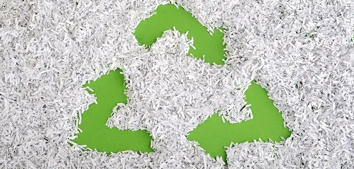 This is a picture of shredded paper that is to be recycled.