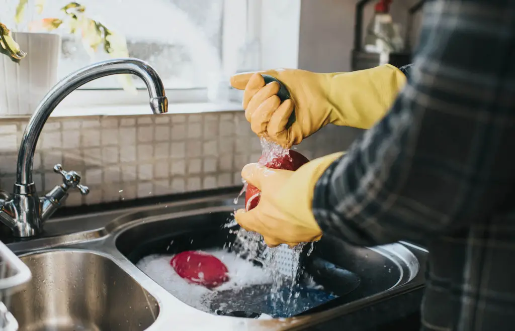 Closing your faucet while doing the dishes is a very good way to save water at home. 