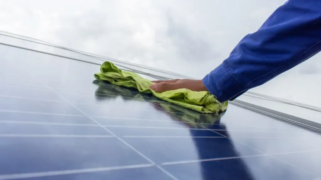 A soft cloth is needed to clean a solar panel.