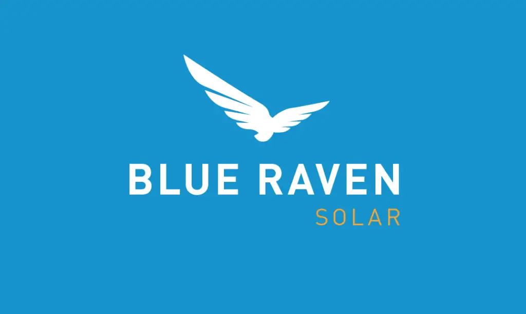 This is the company logo of Blue Raven, a reputable solar company in Texas.